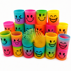 Mini trapveren regenboog met smiley gezichtjes speelgoed traktatie