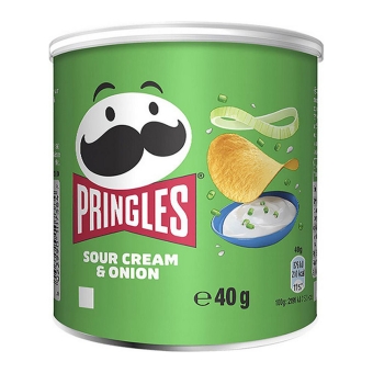 Pringles Sour Cream & Onion 40g mini snack chips traktatie